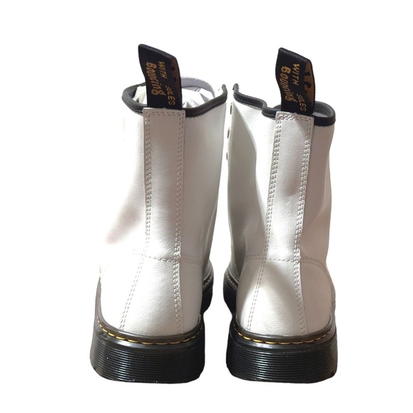 Dr. Doc Martens Zavala Leather Air Wair White Black Combat Boots Women 10 New - Picture 4 of 12